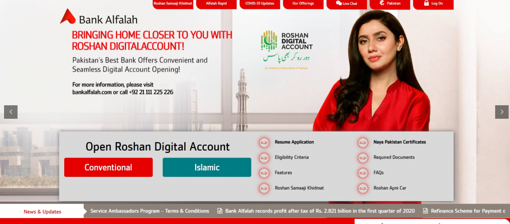 Bank Alfalah account for freelancers